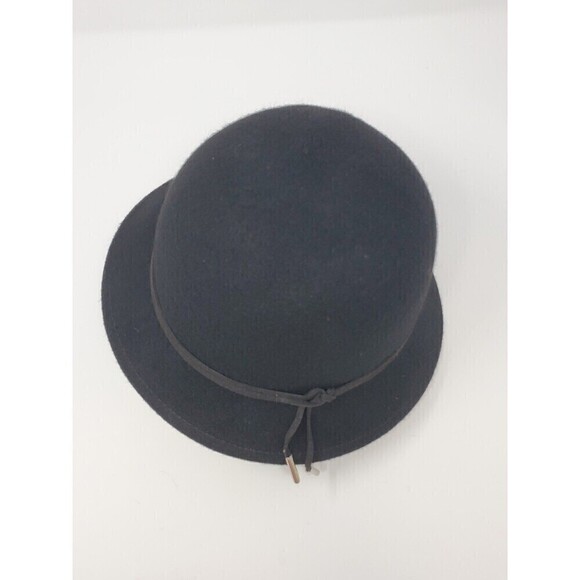 SCALA 100% WOOL BLACK CLOCHE BUCKET STYLE HAT WOMEN OS ADJUSTABLE - Picture 3 of 12